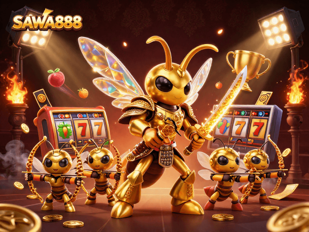Engage with SAWA888's thrilling slot gaming experience featuring unique characters and dynamic elements.
