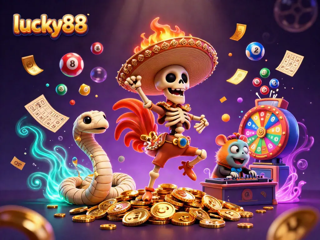 Engage with lucky88's thrilling jackpot moments in this vibrant casino scene.