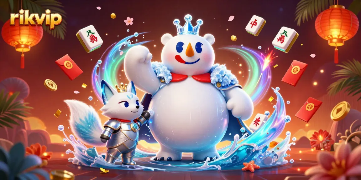 Engage with rikvip's thrilling Asian gaming atmosphere featuring dynamic, glowing casino elements.