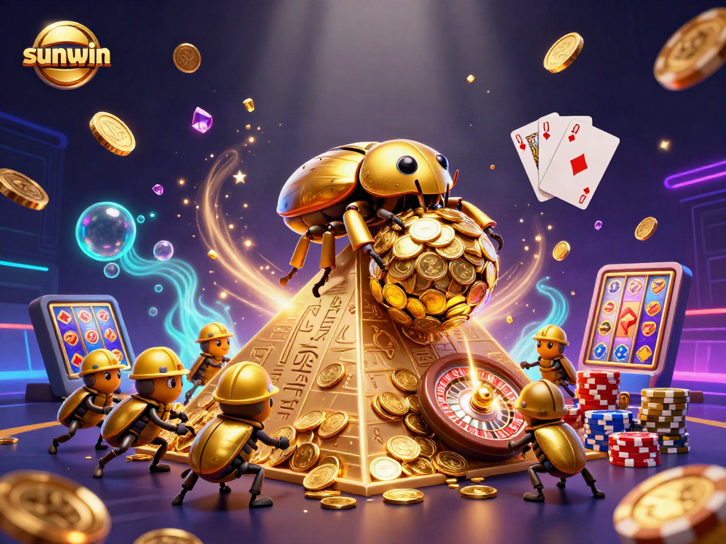 Experience exciting gameplay with sunwin's golden coin adventures in a vibrant 3D casino.