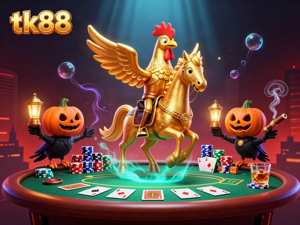 Win big at tk88 in a fantasy casino scene with roaring gameplay and vibrant characters.