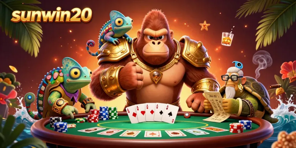 Experience thrilling gameplay with sunwin20 in this dynamic casino scene featuring engaging characters and vibrant elements.