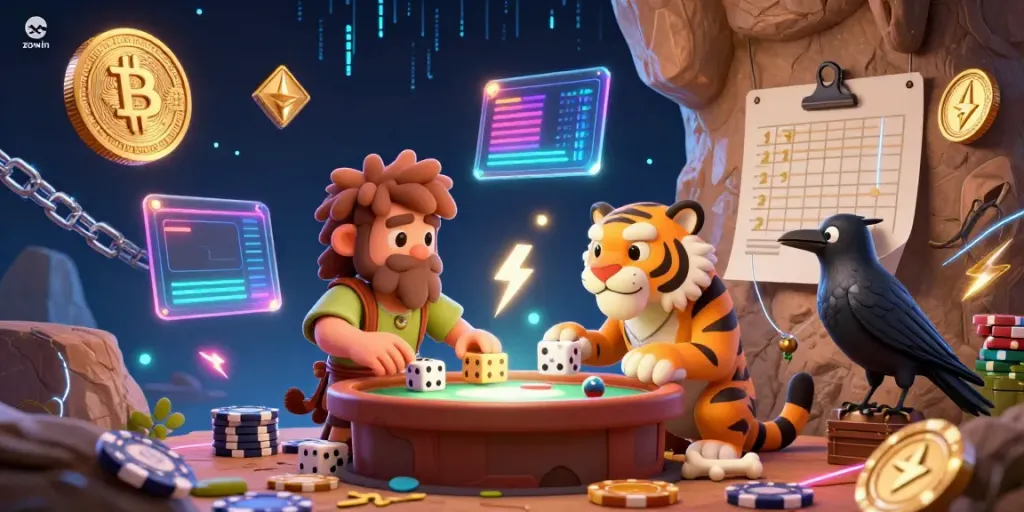 Engage in exciting prehistoric casino adventures with Zowin, featuring unique characters and vibrant crypto elements.