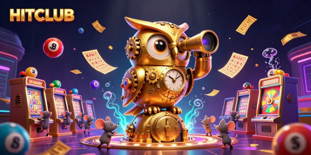 Engage in thrilling gameplay at HITCLUB with a vibrant and dynamic casino scene filled with energetic characters and exciting game elements.